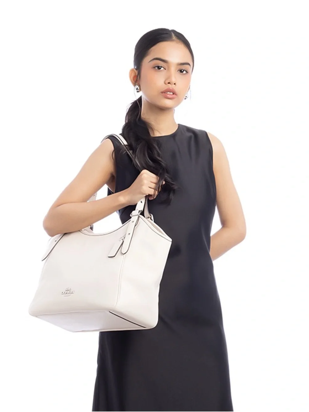 Coach meadow bag purse cream genuine leather designer shoulder large